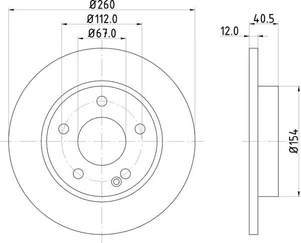 Don Brake Disc Solid Front PCD11392 260mm - image 4