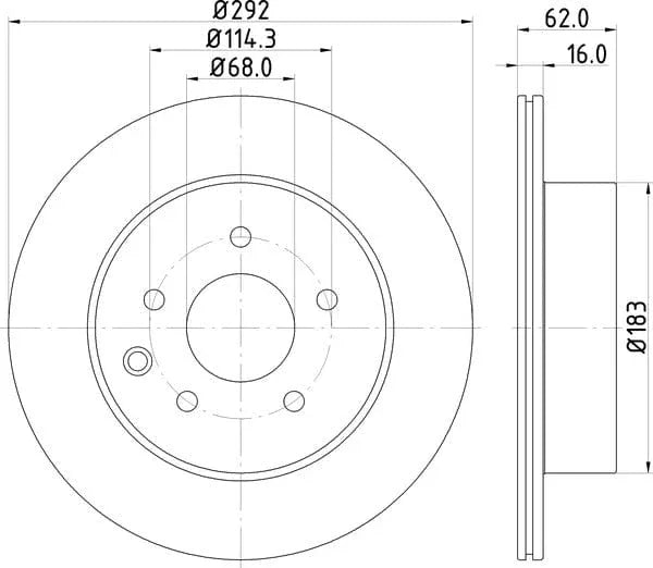 Don Brake Disc Vented Rear PCD11422 292mm - image 4
