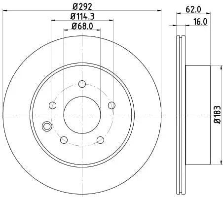 Don Brake Disc Vented Rear PCD11422 292mm - image 3