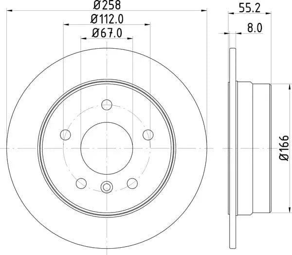 Don Brake Disc Solid Rear PCD11452 258mm - image 4