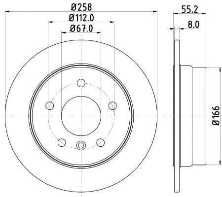 Don Brake Disc Solid Rear PCD11452 258mm - image 3