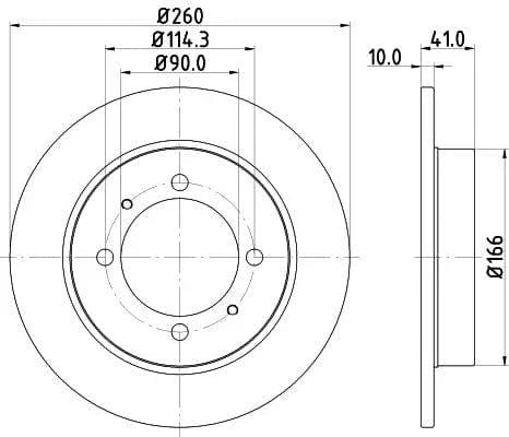 Don Brake Disc Solid Rear PCD11472 260mm - image 3
