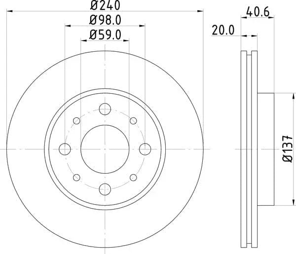 Don Brake Disc Vented Front PCD11522 240mm - image 4