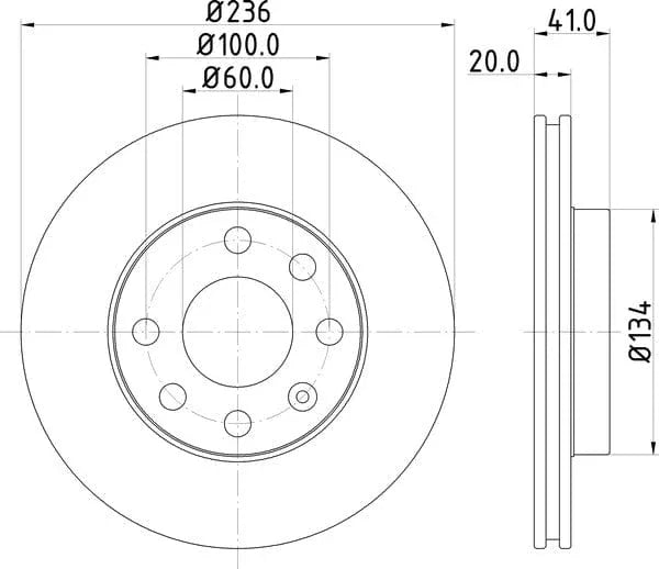 Don Brake Disc Vented Front PCD11542 236mm - image 4