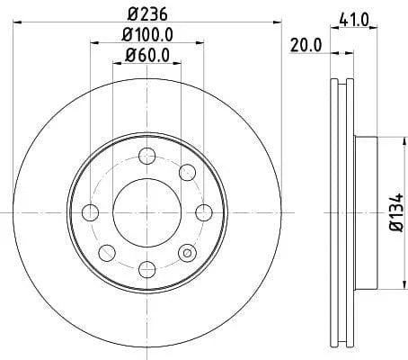 Don Brake Disc Vented Front PCD11542 236mm - image 3