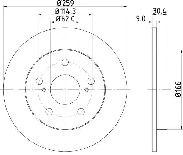 Don Brake Disc Solid Rear PCD11562 259mm - image 4
