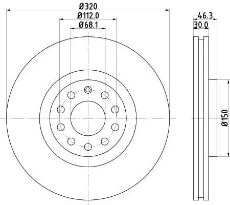 Don Brake Disc Vented Front PCD11571 320mm - image 3
