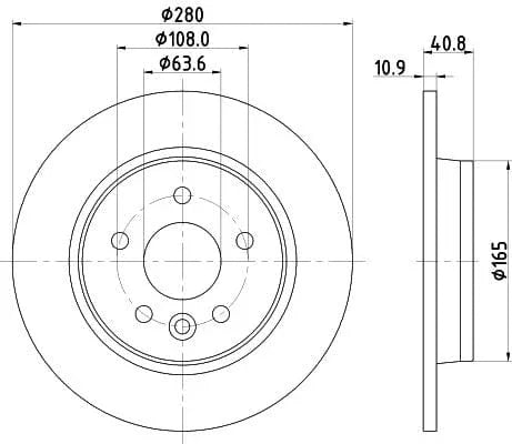 Don Brake Disc Solid Rear PCD11632 280mm - image 3