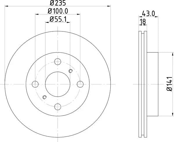 Don Brake Disc Vented Front PCD11672 235mm - image 4