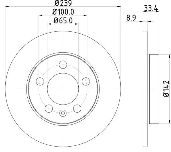 Don Brake Disc Solid Rear PCD11712 239mm - image 4