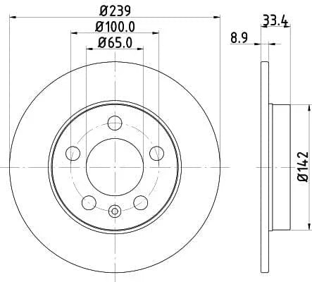 Don Brake Disc Solid Rear PCD11712 239mm - image 3