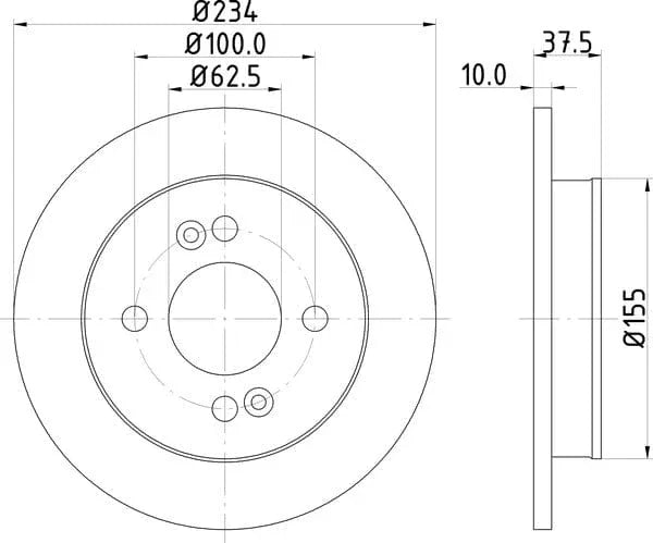 Don Brake Disc Solid Rear PCD11742 234mm - image 4