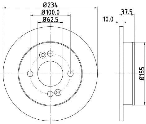 Don Brake Disc Solid Rear PCD11742 234mm - image 3