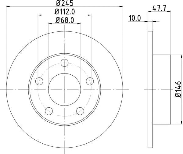 Don Brake Disc Solid Rear PCD11752 245mm - image 4