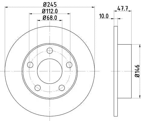 Don Brake Disc Solid Rear PCD11752 245mm - image 3