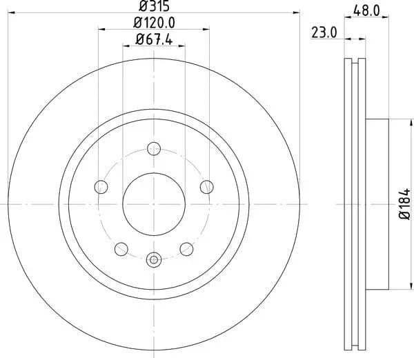 Don Brake Disc Vented Rear PCD11792 315mm - image 4