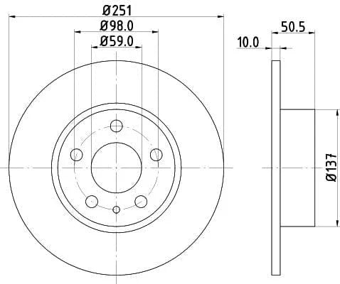 Don Brake Disc Solid Rear PCD11812 251mm - image 3