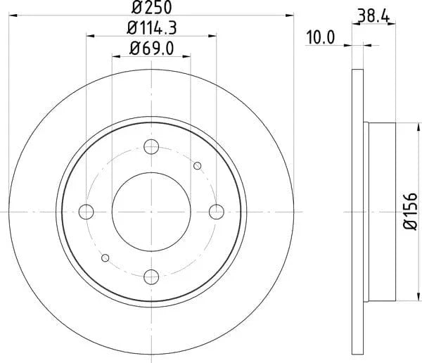Don Brake Disc Solid Rear PCD11892 250mm - image 4
