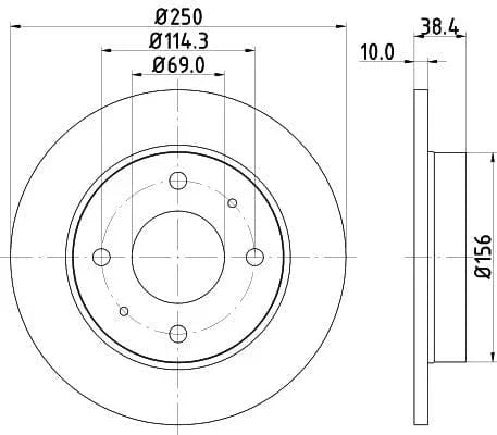 Don Brake Disc Solid Rear PCD11892 250mm - image 3