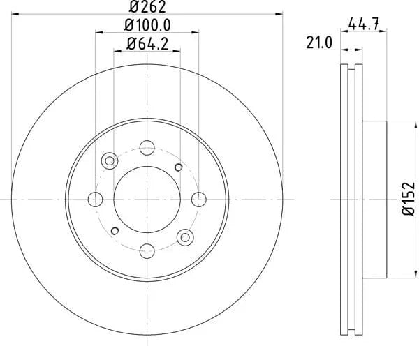 Don Brake Disc Vented Front PCD11942 262mm - image 4