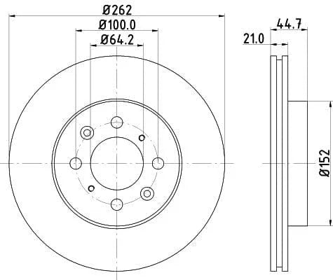 Don Brake Disc Vented Front PCD11942 262mm - image 3