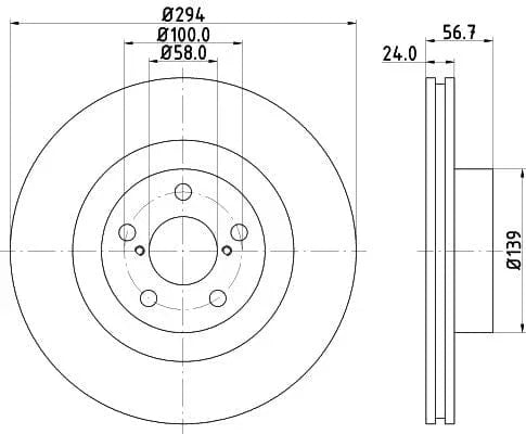 Don Brake Disc Vented Front PCD12032 294mm - image 3