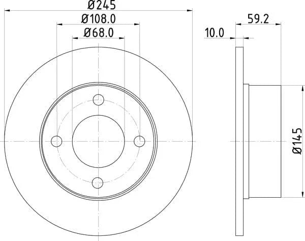Don Brake Disc Solid Rear PCD12062 245mm - image 4