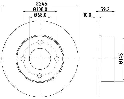 Don Brake Disc Solid Rear PCD12062 245mm - image 3
