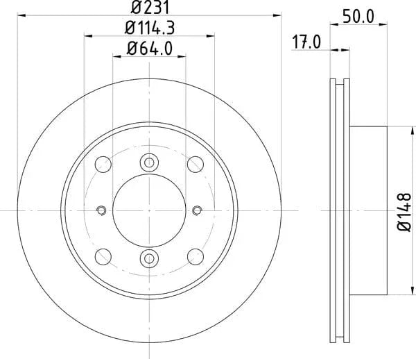 Don Brake Disc Vented Front PCD12072 231mm - image 4