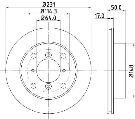Don Brake Disc Vented Front PCD12072 231mm - image 3