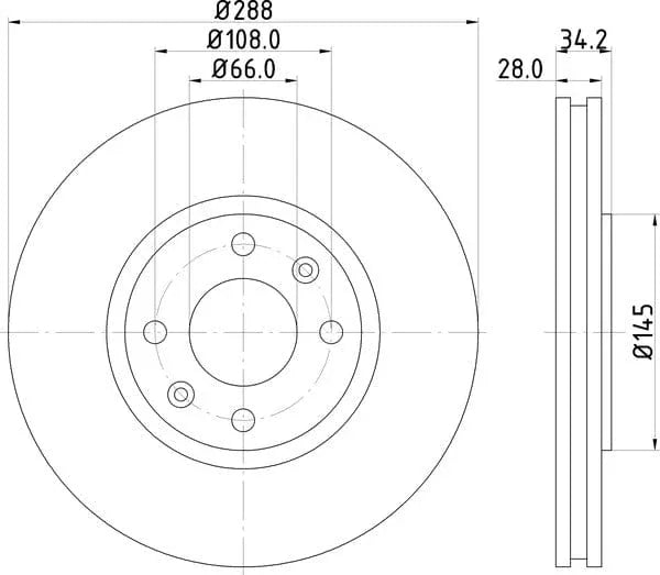 Don Brake Disc Vented Front PCD12092 288mm - image 4