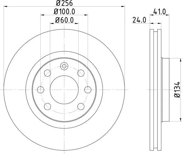 Don Brake Disc Vented Front PCD12202 256mm - image 4