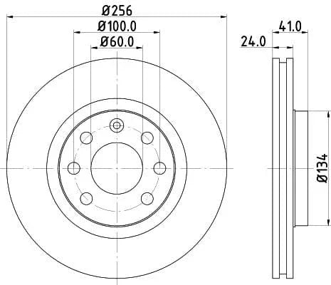 Don Brake Disc Vented Front PCD12202 256mm - image 3