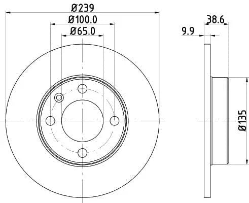 Don Brake Disc Solid Front PCD12212 239mm - image 3