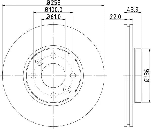 Don Brake Disc Vented Front PCD12242 258mm - image 4