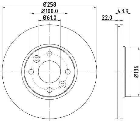 Don Brake Disc Vented Front PCD12242 258mm - image 3
