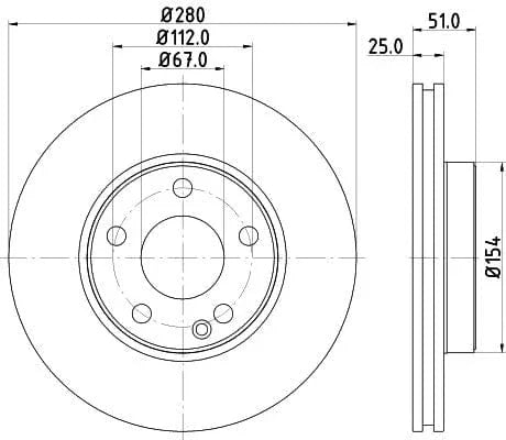 Don Brake Disc Vented Front PCD12292 280mm - image 3