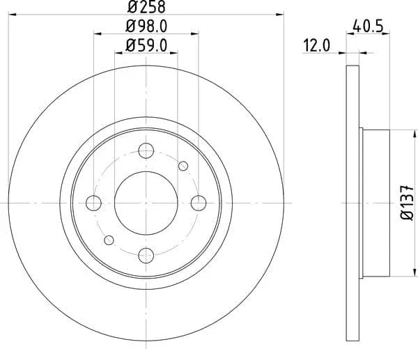 Don Brake Disc Solid Front PCD12302 258mm - image 4