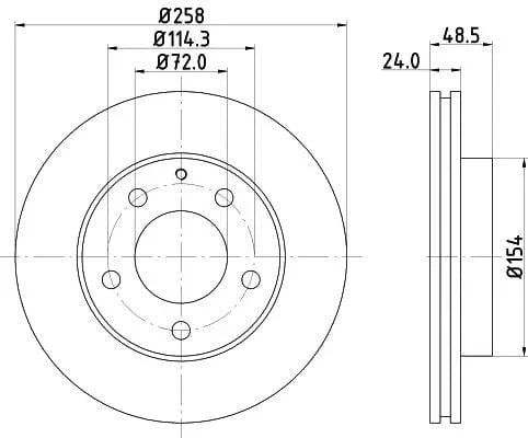 Don Brake Disc Vented Front PCD12352 258mm - image 3