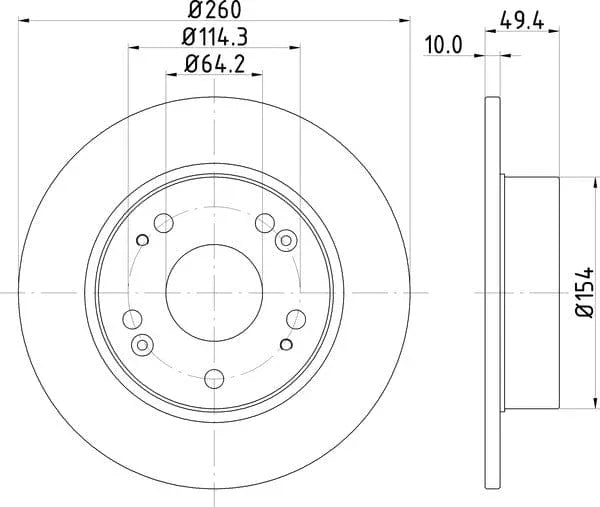 Don Brake Disc Solid Rear PCD12372 260mm - image 4