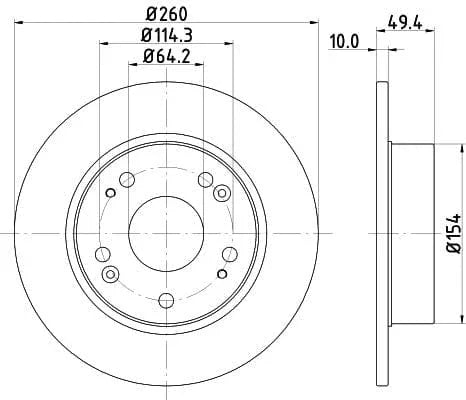 Don Brake Disc Solid Rear PCD12372 260mm - image 3