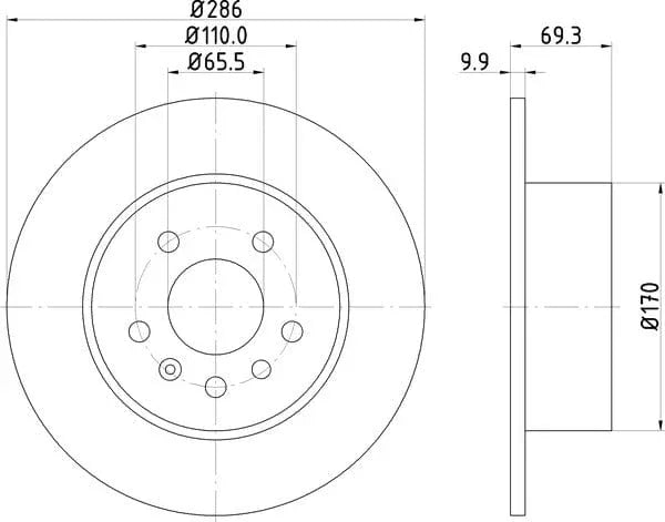 Don Brake Disc Solid Rear PCD12402 286mm - image 4