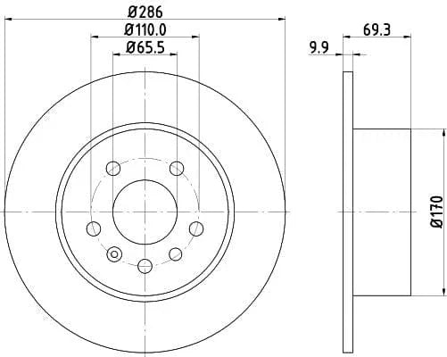 Don Brake Disc Solid Rear PCD12402 286mm - image 3
