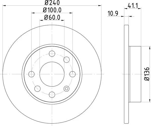 Don Brake Disc Solid Front PCD12412 240mm - image 4