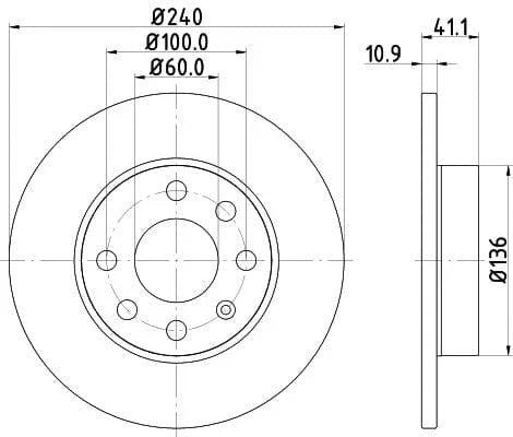 Don Brake Disc Solid Front PCD12412 240mm - image 3