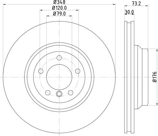Don Brake Disc Vented Front PCD12601 348mm - image 4