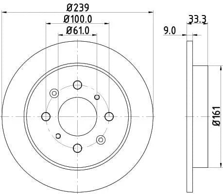 Don Brake Disc Solid Rear PCD12612 239mm - image 3