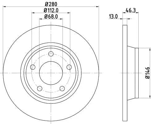 Don Brake Disc Solid Front PCD12622 280mm - image 3
