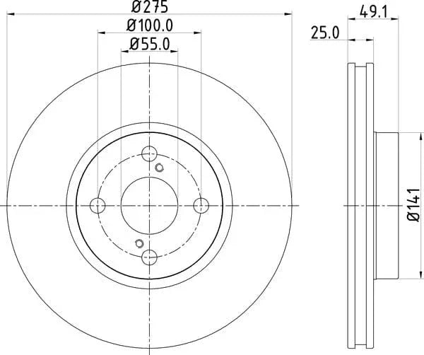 Don Brake Disc Vented Front PCD12632 275mm - image 4