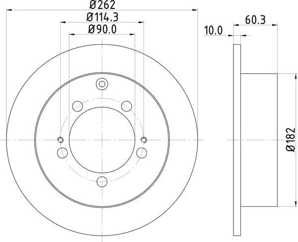 Don Brake Disc Solid Rear PCD12652 262mm - image 4